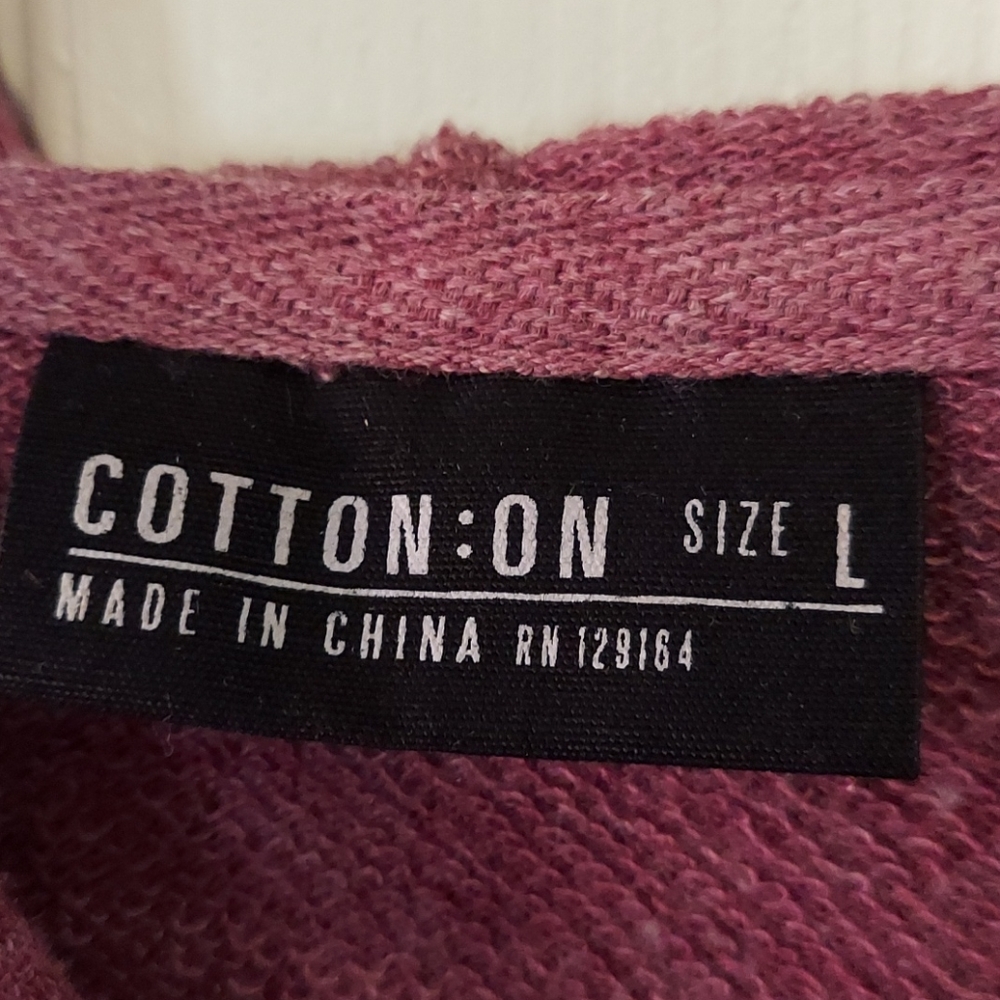 Cotton On Lace-up Burgundy Pullover Hoodie Large - Picture 4 of 5